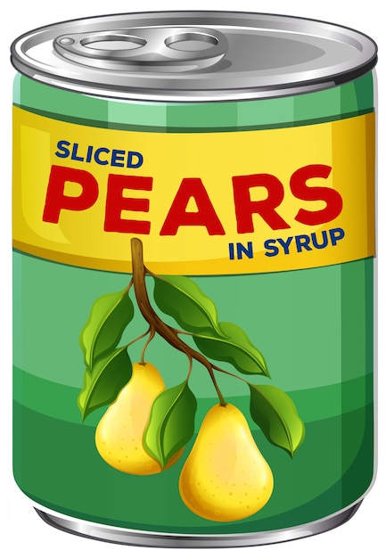 A can of sliced pears in syrup Free Vector