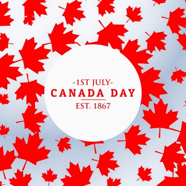 Canada day background with leafs