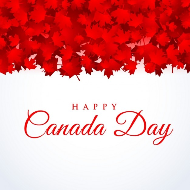 Canada day background with maple leafs Vector Free Download