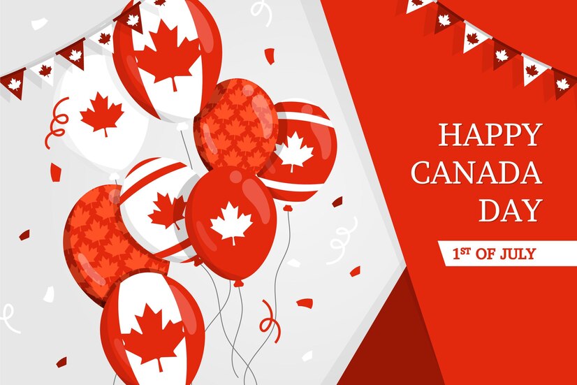 Free Vector | Canada day balloons background