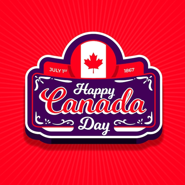 Canada day celebration badge | Free Vector