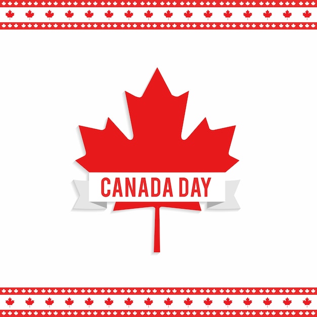 Free Vector Canada Day Design With Maple Leaf 