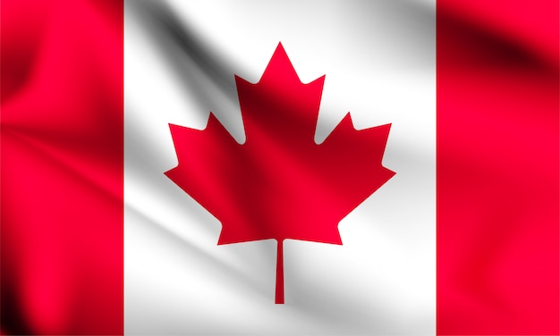 Premium Vector | Canada flag blowing in the wind. part of a series ...