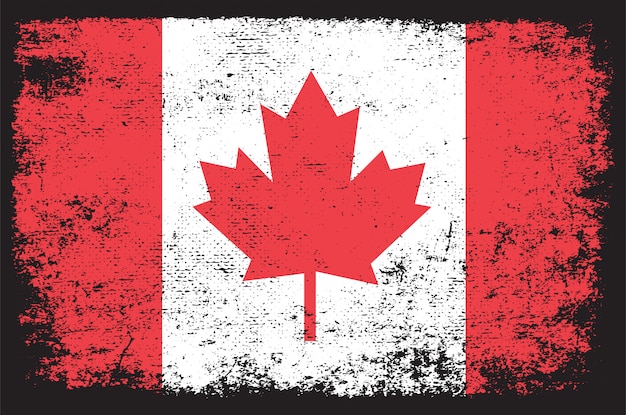 Download Canada flag in grunge style | Premium Vector