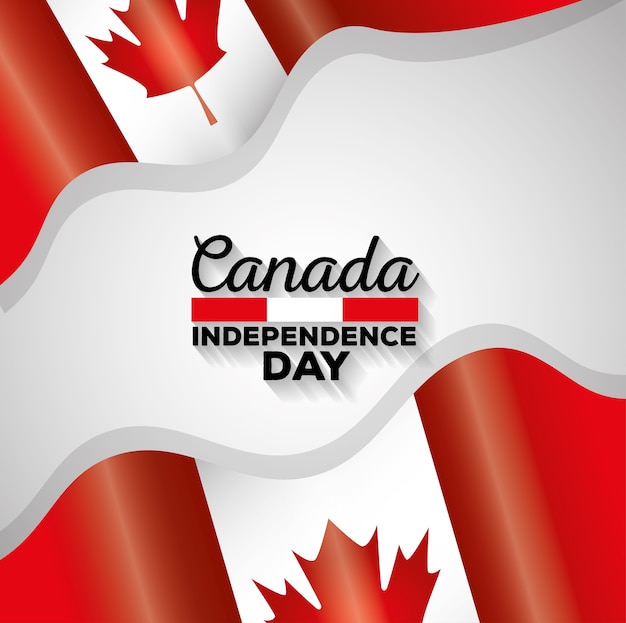 Premium Vector | Canada Independence Day Flags Vector Illustration Design