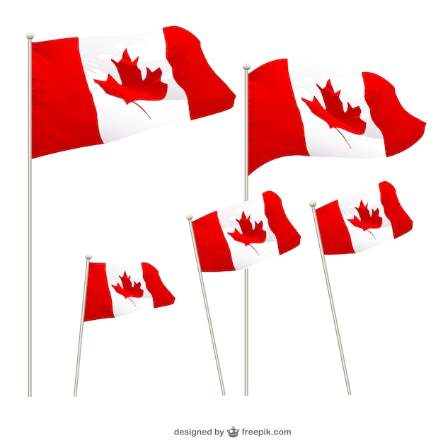 Download Canadian flags set | Free Vector