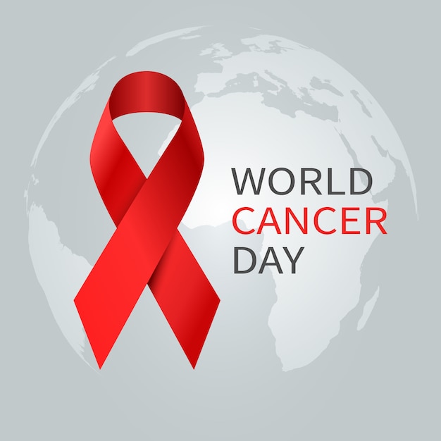 Premium Vector | Cancer day concept. world awareness ribbon of cancer ...