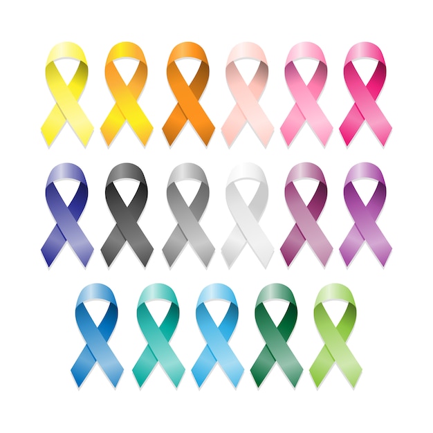 Premium Vector | Cancer ribbons set.