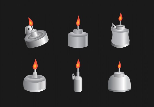 Candel collection on black background | Free Vector