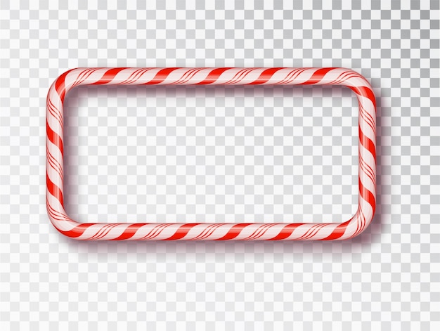 Premium Vector | Candy cane frames isolated. red and white twisted cord ...