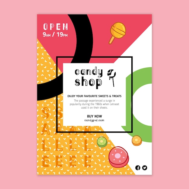 Free Vector Candy flyer template
