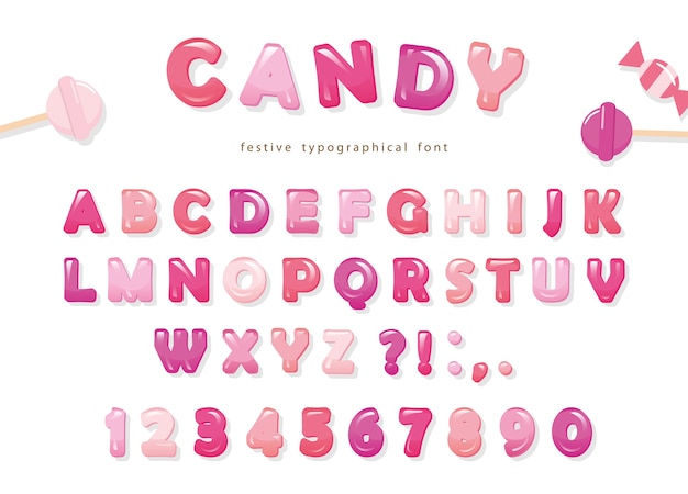 Download Premium Vector | Candy glossy font design.