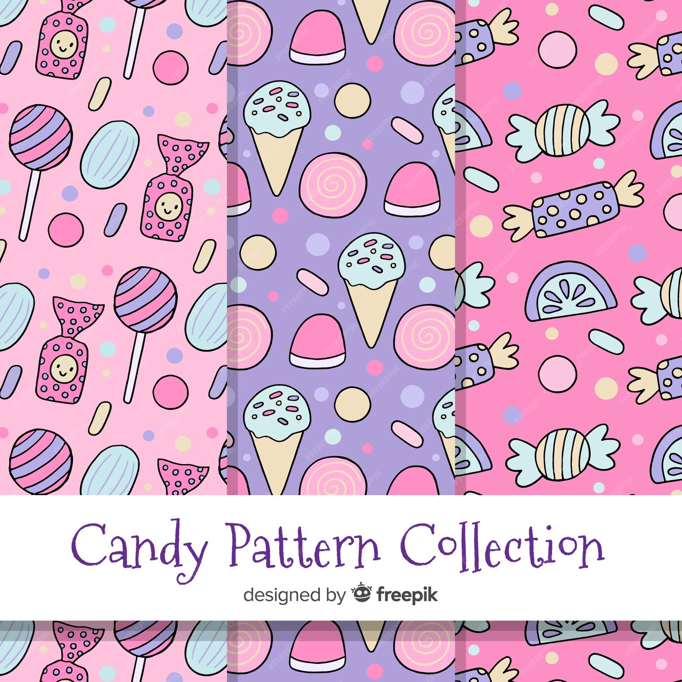 Premium Vector Candy pattern collection