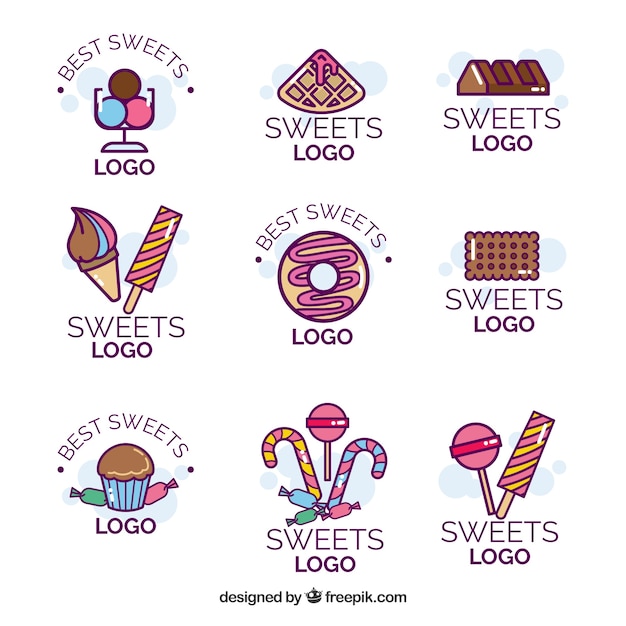 Download Free Download Free Candy Shop Logos Collection For Companies Vector Use our free logo maker to create a logo and build your brand. Put your logo on business cards, promotional products, or your website for brand visibility.