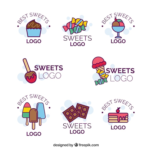 Download Free Download This Free Vector Candy Shop Logos Collection For Companies Use our free logo maker to create a logo and build your brand. Put your logo on business cards, promotional products, or your website for brand visibility.