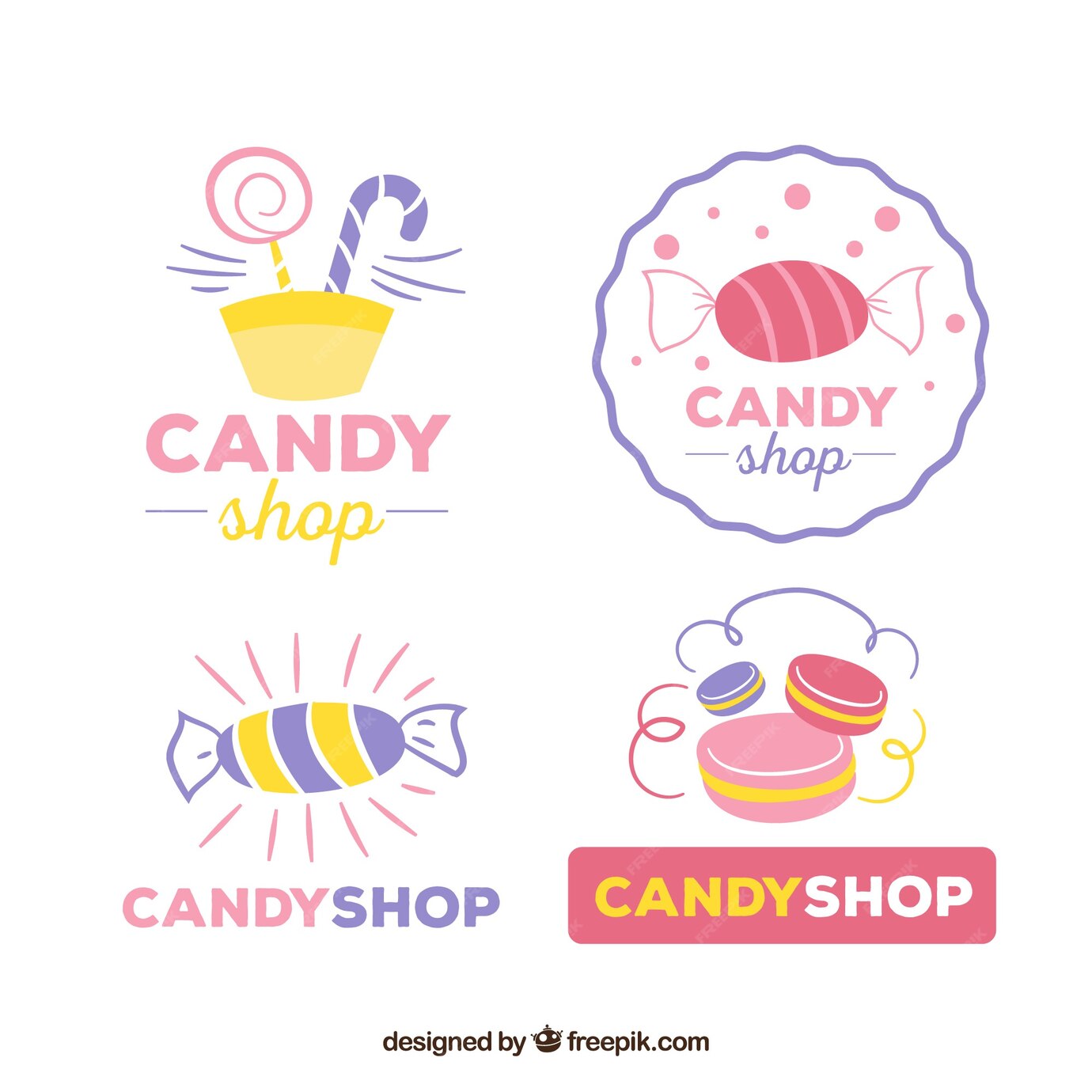 Free Vector | Candy shop logos collection for companies