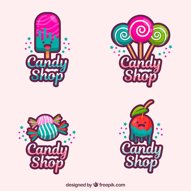 Free Vector | Candy shop logos collection for companies