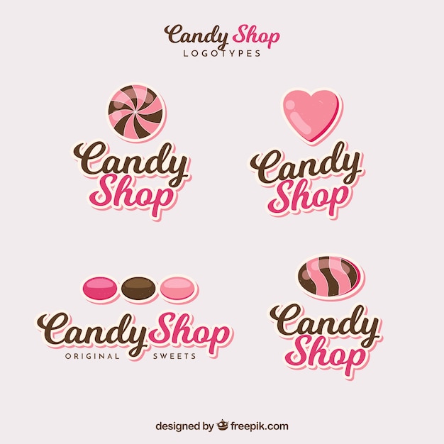 Free Vector | Candy shop logos collection for companies