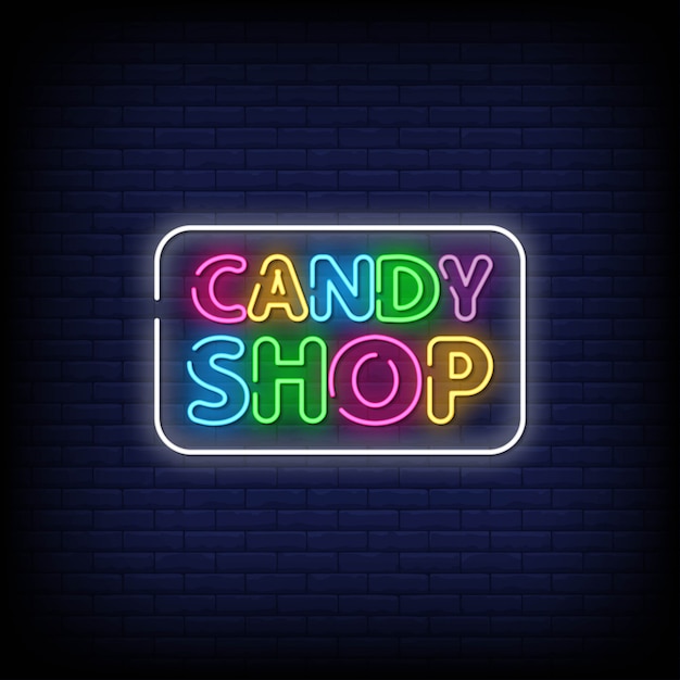 Premium Vector Candy Shop Neon Signs Style Text 3573