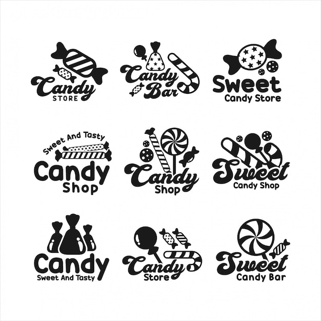 Download Free Candy Shop Sweet And Tasty Logos Premium Vector Use our free logo maker to create a logo and build your brand. Put your logo on business cards, promotional products, or your website for brand visibility.