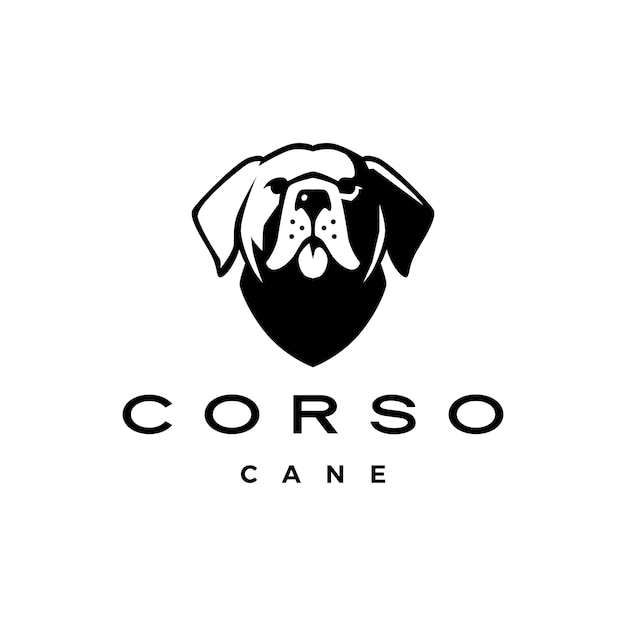 Premium Vector | Cane corso dog head mastiff italy logo