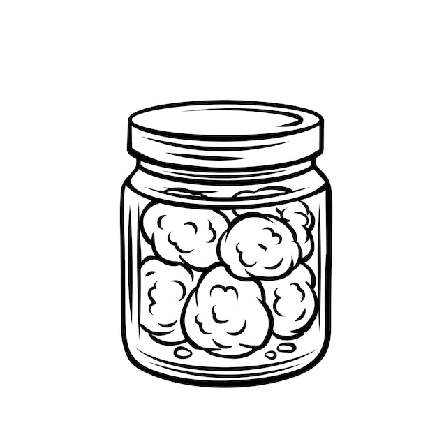Download Premium Vector Cannabis Buds In Glass Jar Outline Icon