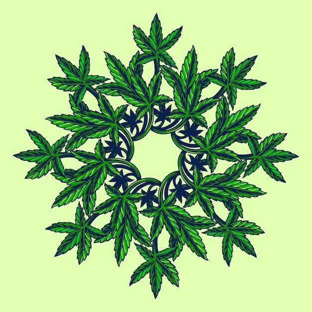 Download Premium Vector | Cannabis leaf marijuana mandala