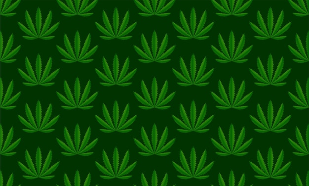 大麻植物の緑の背景 ベクトルイラスト プレミアムベクター