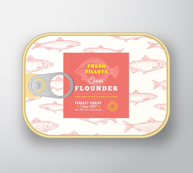 Canned fish label template Free Vector Canned fish label template Free Vector