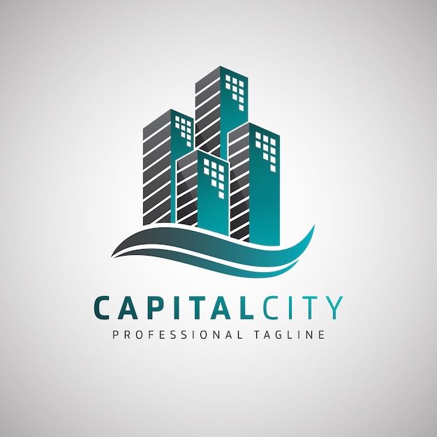 Capital city real estate logo Premium Vector
