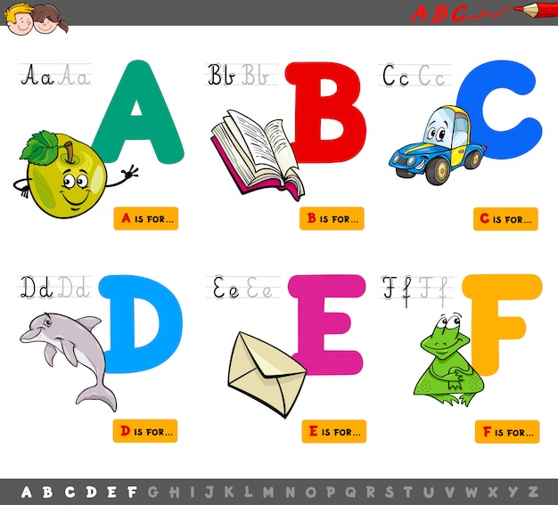 Premium Vector | Capital letters alphabet educational set