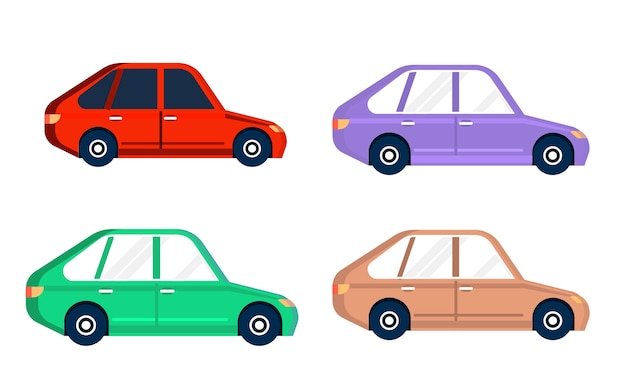 Premium Vector Car Collection Isolated Vector Illustration