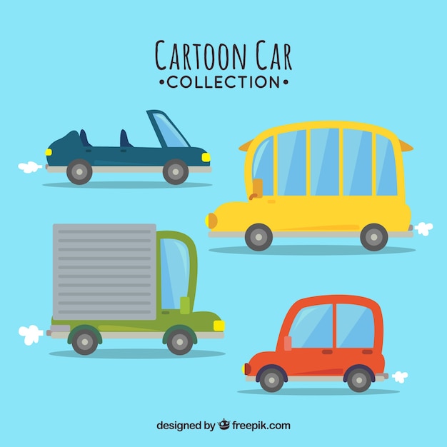 Car collection with original style | Free Vector