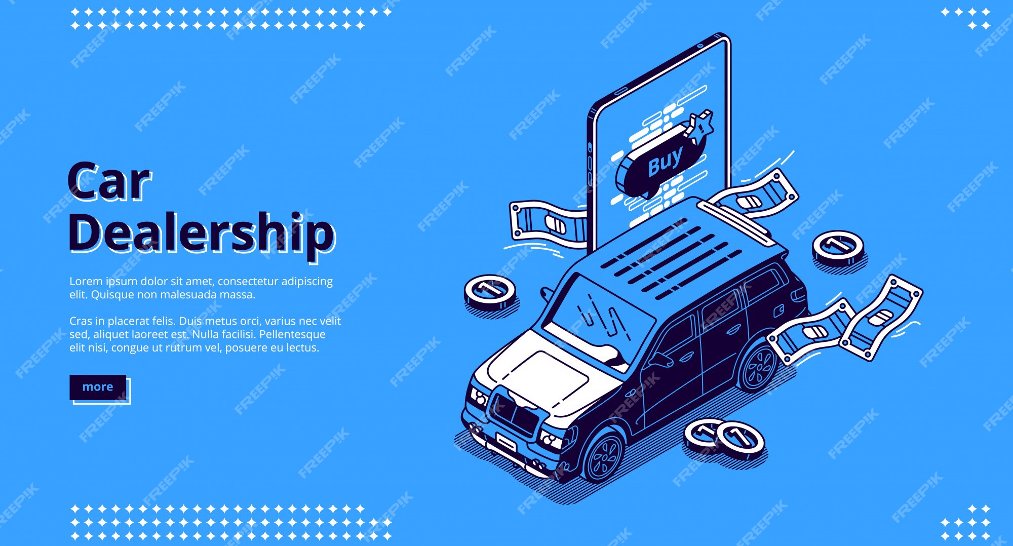 free-vector-car-dealership-isometric-landing-with-automobile