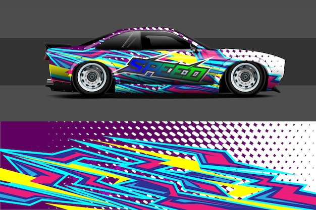 Premium Vector | Car decal wrap illustration