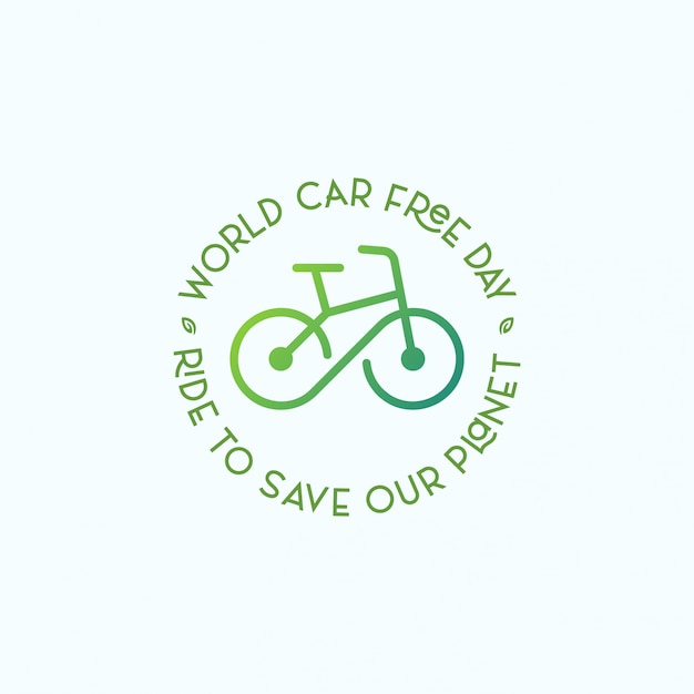Download Free Car Free Day Logo Symbol With Bicycle Premium Vector Use our free logo maker to create a logo and build your brand. Put your logo on business cards, promotional products, or your website for brand visibility.