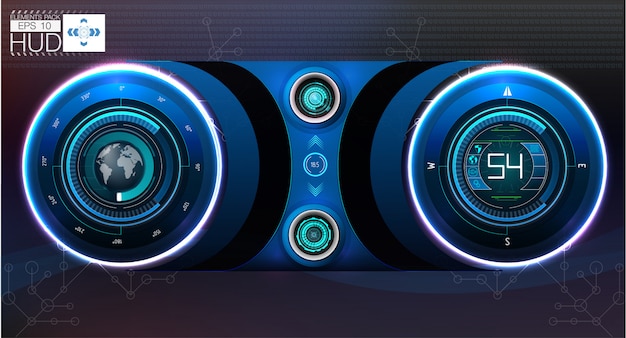 Car hud dashboard. abstract virtual graphic touch user interface. Premium Vector