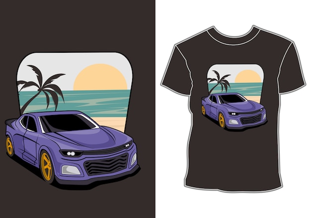 Premium Vector | Car illustration, t-shirt design