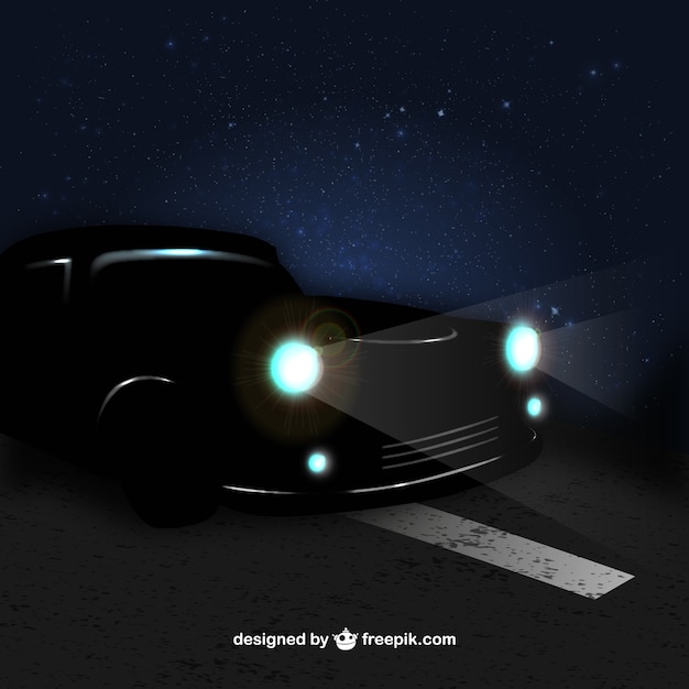 Car in the night vector