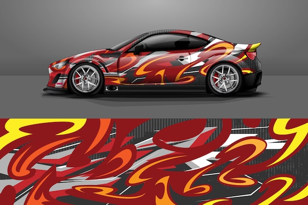 Premium Vector | Car livery graphic vector with abstract racing shape