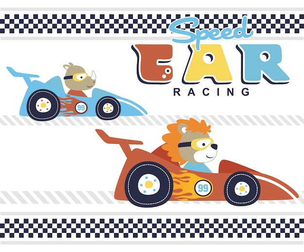 Premium Vector | Car racing cartoon