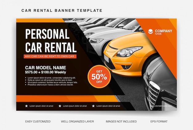 Premium Vector | Car rental banner template