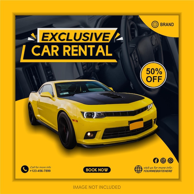 Premium Vector Car Rental Social Media Post Banner Template 9139