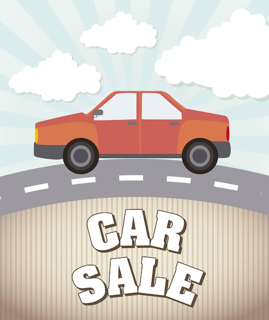 Download Car sale announcement vintage style vector illustration ...