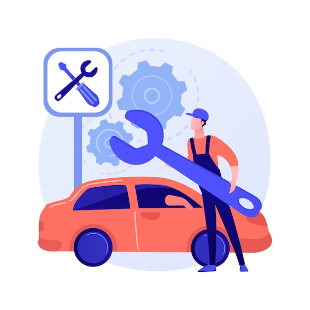 Car service abstract concept illustration Free Vector