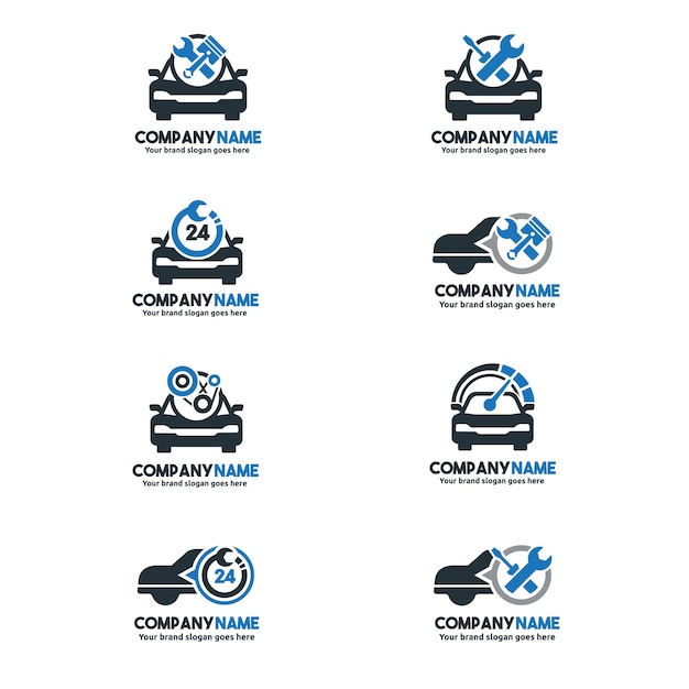 Download Free Car Service Logo Set Car Repair Center Set Car Service Brand Use our free logo maker to create a logo and build your brand. Put your logo on business cards, promotional products, or your website for brand visibility.