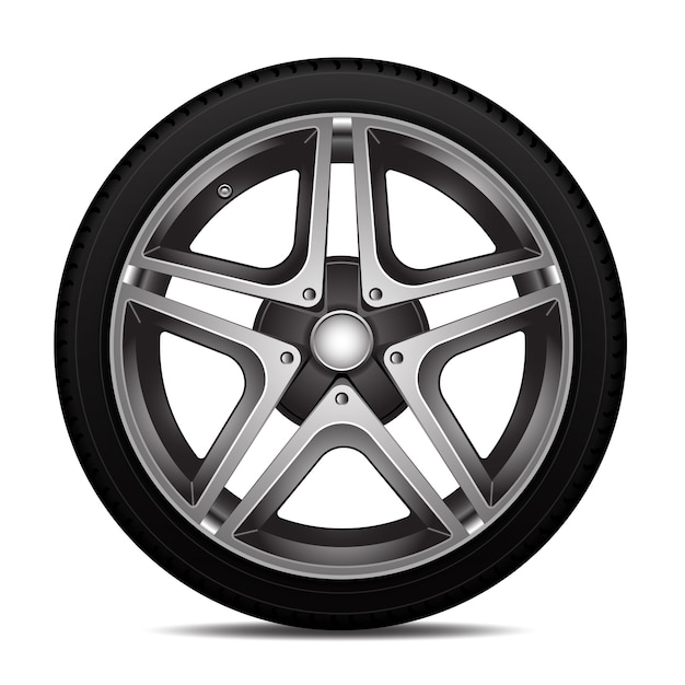 Premium Vector | Car tire wheel isolated vector illustration.