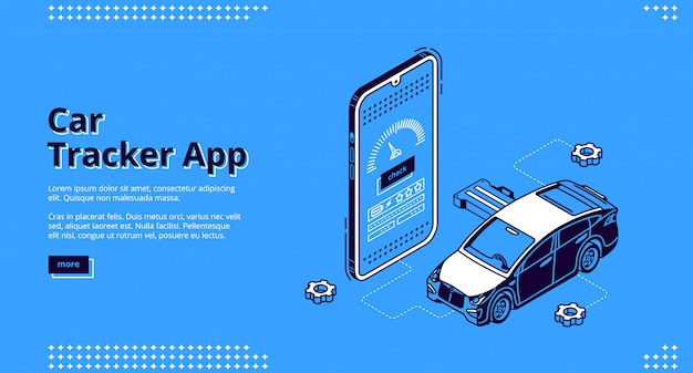 車追跡アプリ等尺性ランディングページgpsサービス 無料のベクター