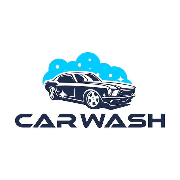 Car wash logo with classic car Vector Premium Download