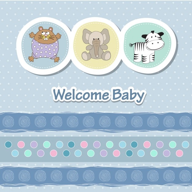 Card with animals for baby shower